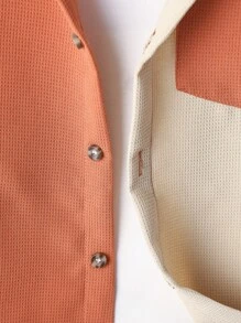 SHEIN cậu bé mười hai Hai âm Áo sơ mi & Quần short Without Tee - trái cam - Xem 4