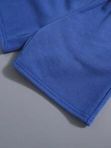 SHEIN Bộ thời trang bé trai Túi Slogan Giải trí - Màu xanh lam - Xem 8