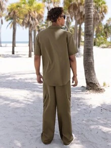 Manfinity Men Flap Detail Shirt & Trousers - Khaki - View 3