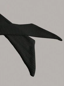 SHEIN EZwear Plus Solid Bandana Hem Tube Top & Bodycon Skirt - Black - View 4