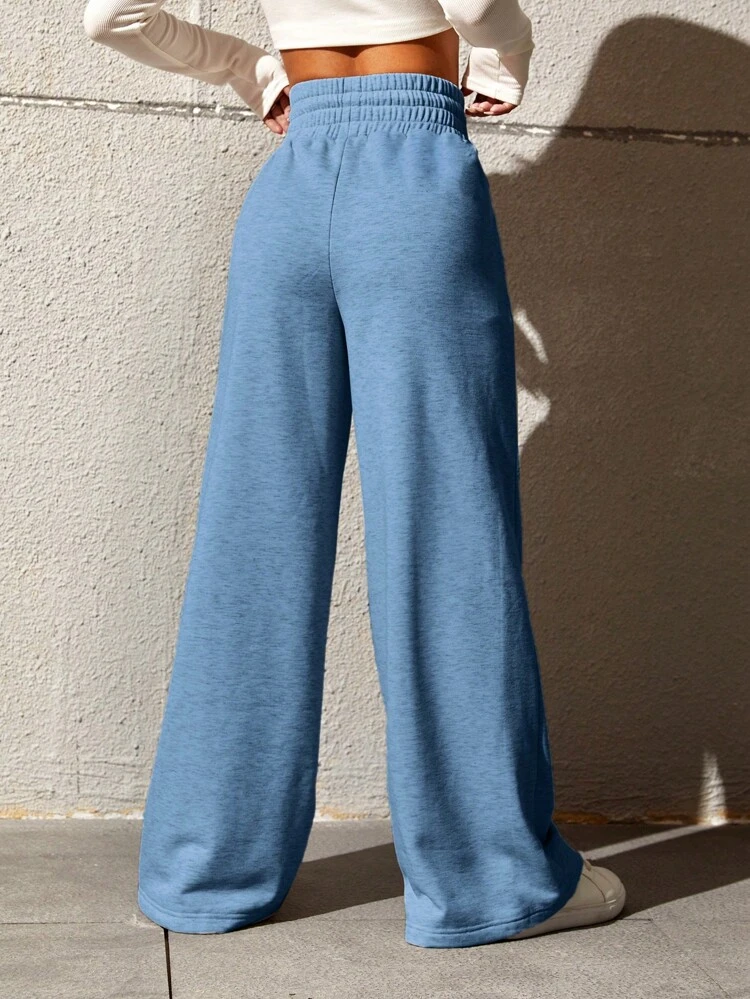 Drawstring Waist Seam Detail Wide Leg Pants Graduation,Back To School Outfits,Graduation,Teacher Outfits For Women,Back To School