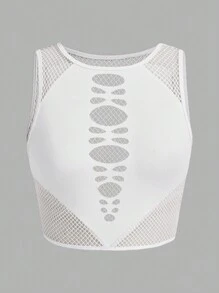 SHEIN ICON Cắt ra phía trước Áo ba lỗ - trắng - Xem 1