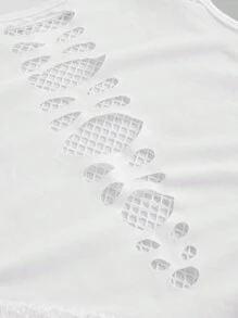 SHEIN ICON Cắt ra phía trước Áo ba lỗ - trắng - Xem 4