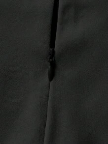 SHEIN MOD Plus Solid Pleated Skirt - Black - View 3