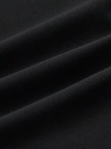 SHEIN ICON 大碼拼接邊喇叭褲 - 深灰色 - 查看 4