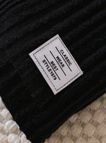 SHEIN 男嬰2入組字母補丁細節高領T恤 - 黑與白 - 查看 3
