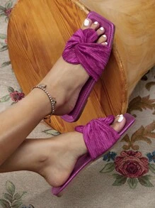 女士平底拖鞋，紫色，时尚，舒适凉鞋，大码，领结，平底凉鞋，度假风格，休闲，优雅，简约 - 紫色 - 查看 5