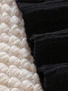 SHEIN 男嬰2入組字母補丁細節高領T恤 - 黑與白 - 查看 8