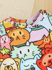 SHEIN Bebé niño Shorts con camiseta con estampado de dibujos animados - Multicolor - Ver 8