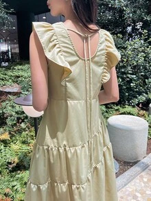 DAZY 素色荷葉邊娃娃裙 - 綠色 - 查看 7