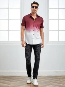 Manfinity RebelGame Quần Jeans Nam Nút Túi Bị tách Dây kéo màu trơn - màu đen - Xem 3