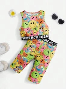 themindfulbutterflyy Bộ thời trang bé gái Ruy băng Hoạt hình Lá thư Giải trí - Nhiều màu - Xem 1