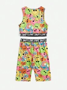 themindfulbutterflyy Bộ thời trang bé gái Ruy băng Hoạt hình Lá thư Giải trí - Nhiều màu - Xem 2