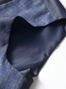 Manfinity Mode Áo cộc tay Nam Nút phía trước Sọc ca rô Công việc - Màu xanh hải quân - Xem 6