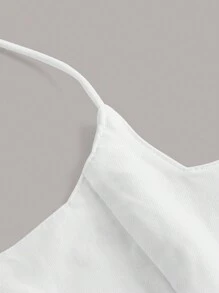 SHEIN ICON Crisscross Tie Backless Halter Top - White - View 4