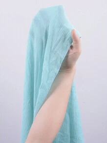 SHEIN Swim Áo che Nữ Thắt nơ trước màu trơn - Màu xanh ngọc - Xem 7