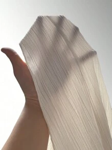 Breezaya 一字肩胸部褶皺連衣裙 - 白色 - 查看 7