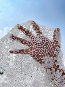SHEIN Holidaya áo nữ kích thước lớn Tương phản ren cắt màu trơn Gợi cảm - trắng - Xem 9