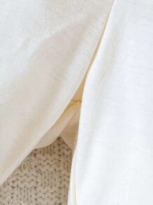 Baby Bow Front Cami Top & Contrast Lace Flare Leg Trousers - Apricot - View 4