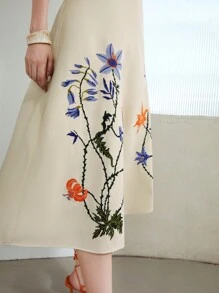 MOTF PREMIUM EMBROIDERED FLORAL DRESS WITHOUT BELT,SUMMER OUTFITS FOR BEACH VACATION