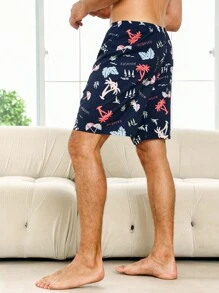 男士熱帶圖案睡衣短褲 - 彩色 - 查看 7