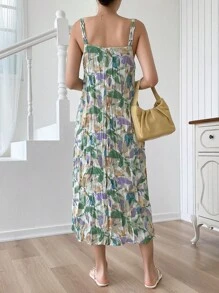 DAZY 植物圖案吊帶連衣裙 - 彩色 - 查看 2