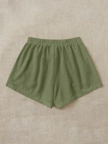 SHEIN EZwear Shorts de cintura con cordón con bolsillo oblicuo