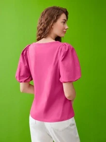 MOTF PREMIUM BALLOON SLEEVE T-SHIRT - Pink - View 3