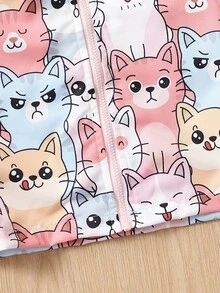 Đứa bé gái Đồ họa Hoạt hình Dây kéo mặt trước Áo trùm đầu Without Tee - Nhiều màu - Xem 5