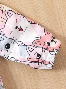 Đứa bé gái Đồ họa Hoạt hình Dây kéo mặt trước Áo trùm đầu Without Tee - Nhiều màu - Xem 6