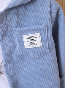 男嬰字母補丁細節前口袋連帽外套不帶T恤 - 藍色 - 查看 3