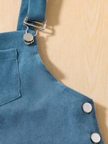 Sparklyn Tween Girl 1pc Patched Pocket Pinafore Dress - Dusty Blue - View 6