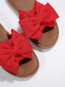 Bowknot Round Toe Slippers For Women, Fashionable Two-Wear Outdoor Sandals, Non-Slip Butterfly Decoration Slide Sandals