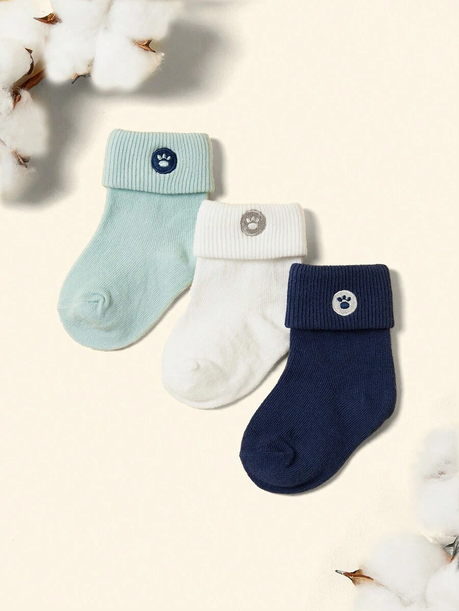 Cozy Pixies 3pairs Baby Boys Mixed Color Crew Socks - Multicolor - View 1