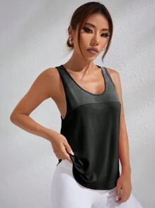 Easithlete 撞色運動背心 - 黑色 - 查看 4