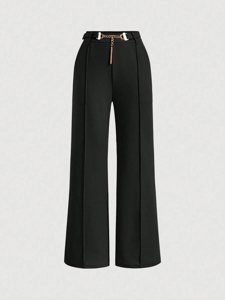 SHEIN MOD Solid Belted Suit Trousers