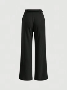 SHEIN MOD Solid Belted Suit Trousers