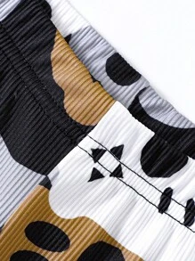 Boys Cartoon Graphic Tee & Shorts Snug Fit PJ Set - Khaki - View 3