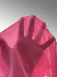 SHEIN Privé 荷葉邊喇叭袖前打結短款襯衫 - 玫紅色 - 查看 6