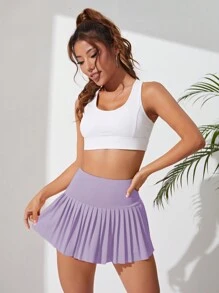 CourtClass Váy thể thao xếp ly cạp rộng - Màu tím hoa cà - Xem 5