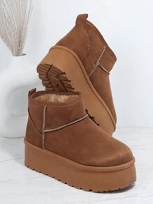 SHUZIA Women's Versatile Faux Suede Slip On Lug Sole Ankle Booties For Warm Summer Shoes Spring Shoes Spring Break Easter For Christmas Valentine's Day - Chocolate Brown - View 2