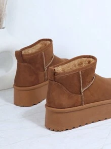 SHUZIA Women's Versatile Faux Suede Slip On Lug Sole Ankle Booties For Warm Summer Shoes Spring Shoes Spring Break Easter For Christmas Valentine's Day - Chocolate Brown - View 4