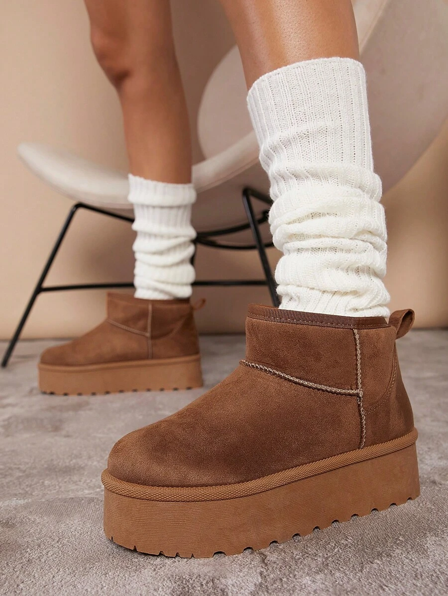 SHUZIA Women's Versatile Faux Suede Slip On Lug Sole Ankle Booties For Warm Summer Shoes Spring Shoes Spring Break Easter For Christmas Valentine's Day - Chocolate Brown - View 1