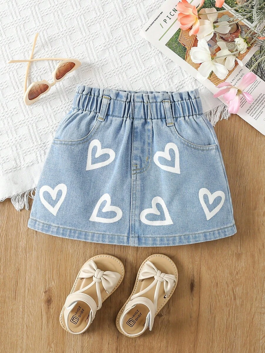 Girls Denim Suede Skirt by Shea Baby