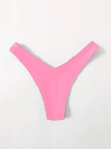 Swim Vcay Summer Beach High Cut Bikini Panty - Pink - View 2