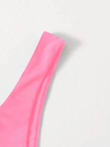 Swim Vcay Summer Beach High Cut Bikini Panty - Pink - View 4