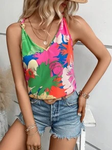 SHEIN VCAY Áo sơ mi nữ Hoa Boho - Nhiều màu - Xem 3