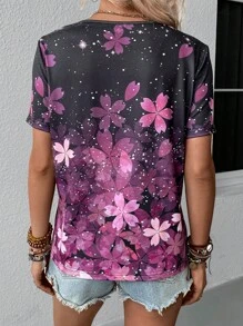 SHEIN LUNE Áo thun nữ Hoa Giải trí - Nhiều màu - Xem 2