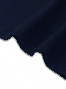 Manfinity Homme Men Plus Letter Graphic Tee - Navy Blue - View 3