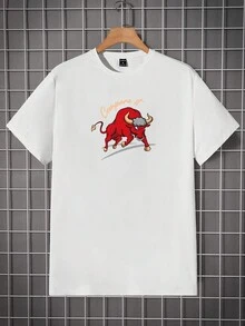 Manfinity RebelGame Men Cotton Letter & Cartoon Graphic Tee - White - View 2